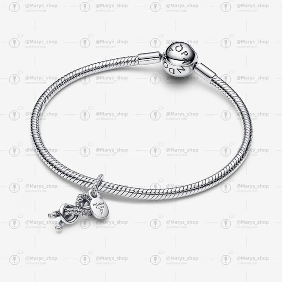 Pandora Pavé Infinity Knot Dangle Charm - Picture 3 of 6